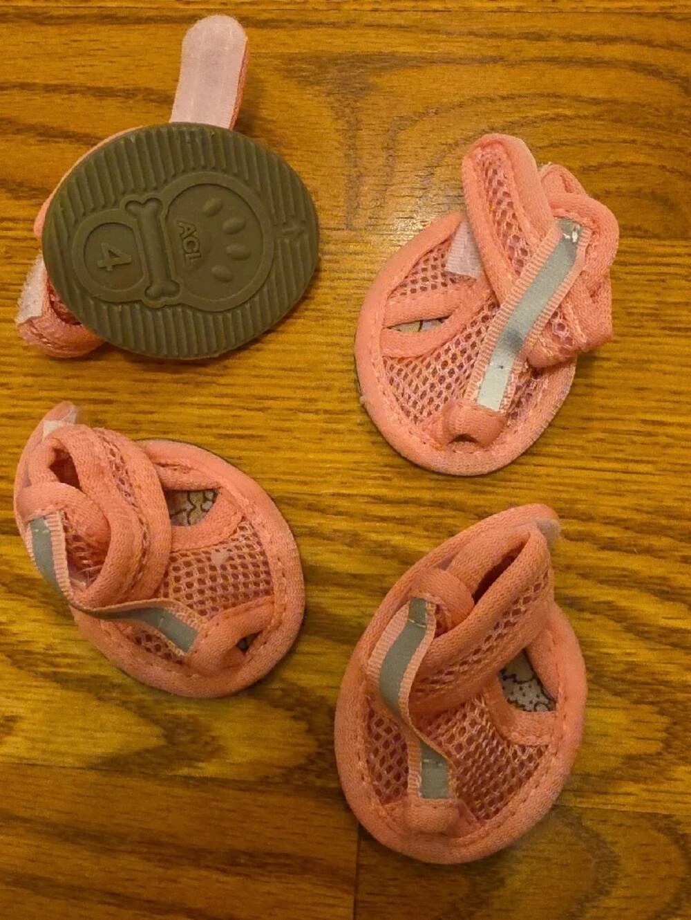 New Pink Breathable Mesh Dog Paw Protectors with Reflective Trim -